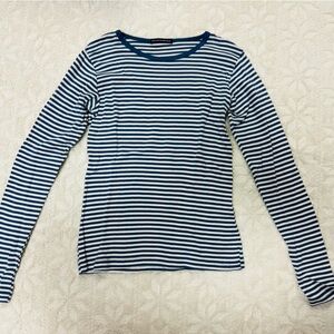 Brandy Melville Blue and White Striped Top